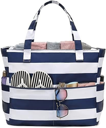 Beach Pool Bags Tote for Women Ladies Large Gym Tote Carry On Bag With Wet Compartment for Weeken... | Amazon (US)
