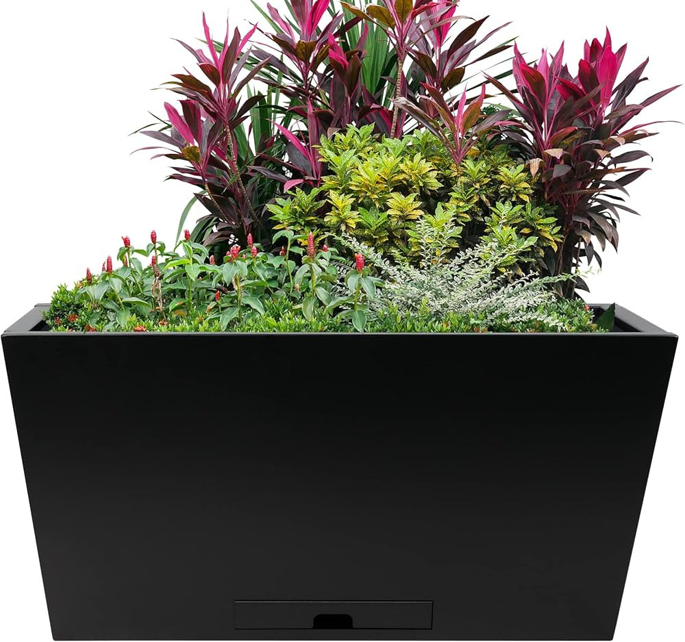 KOL Galvanized Steel Planter Box, Carbon Steel Metal Planter Box, Wrought Iron Planter Pot, Iron ... | Amazon (CA)
