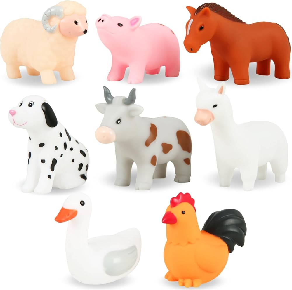 XY-WQ Bath Toys No Hole, for Infants 6-12& Toddlers 1-3, No Hole Bathtub Toys (Animal Ⅱ, 8 Pcs ... | Amazon (US)
