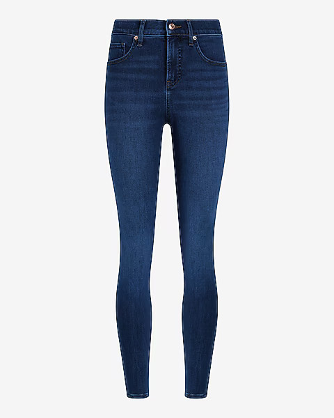 Mid Rise Dark Wash Skinny Jeans | Express
