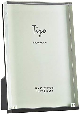 TIZO Design Vertical 5x7 Lucite Picture Frame, Durable 1 Inch Thick Clear Lucite & Magnetic Closu... | Amazon (US)