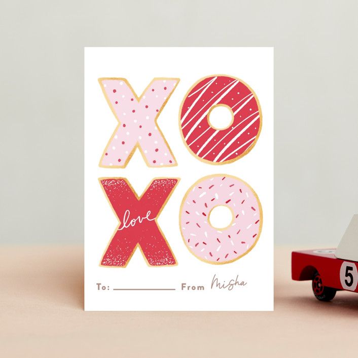 "Sugar Cookies" - Customizable Classroom Valentine's Cards in Red by chocomocacino. | Minted