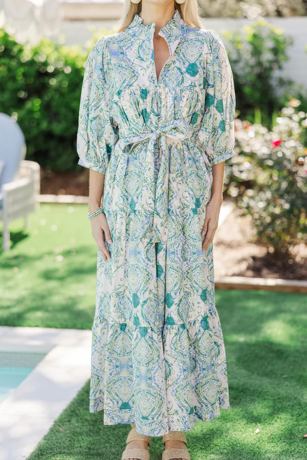 All The Fun Green Paisley Midi Dress | The Mint Julep Boutique
