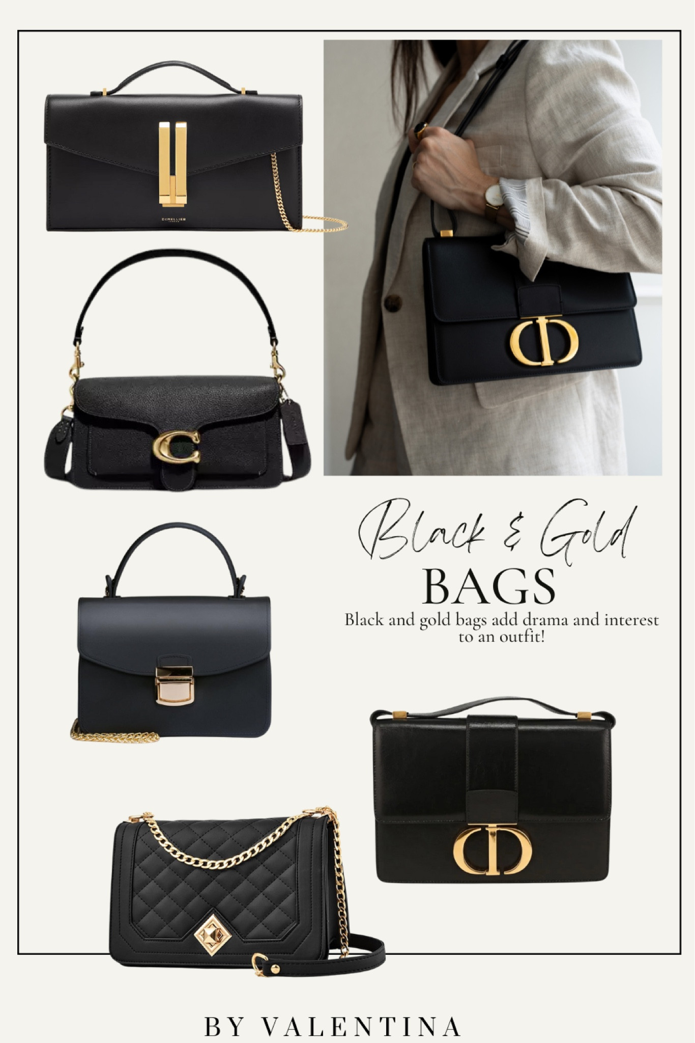 Black and gold bags add drama and interest to an outfit!

#LTKitbag #LTKstyletip #LTKover40