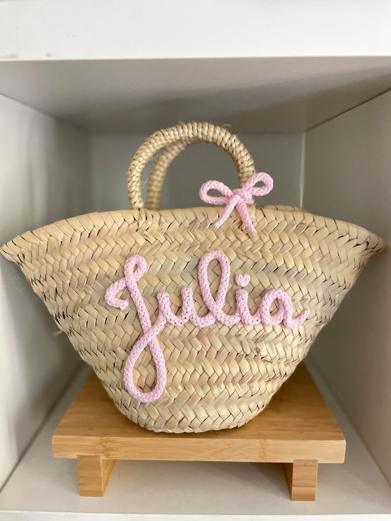 Girls' Bag. Small Personalized Traditional Tote Bag With Short Handles. Beach Bag for Girls - Ets... | Etsy (US)