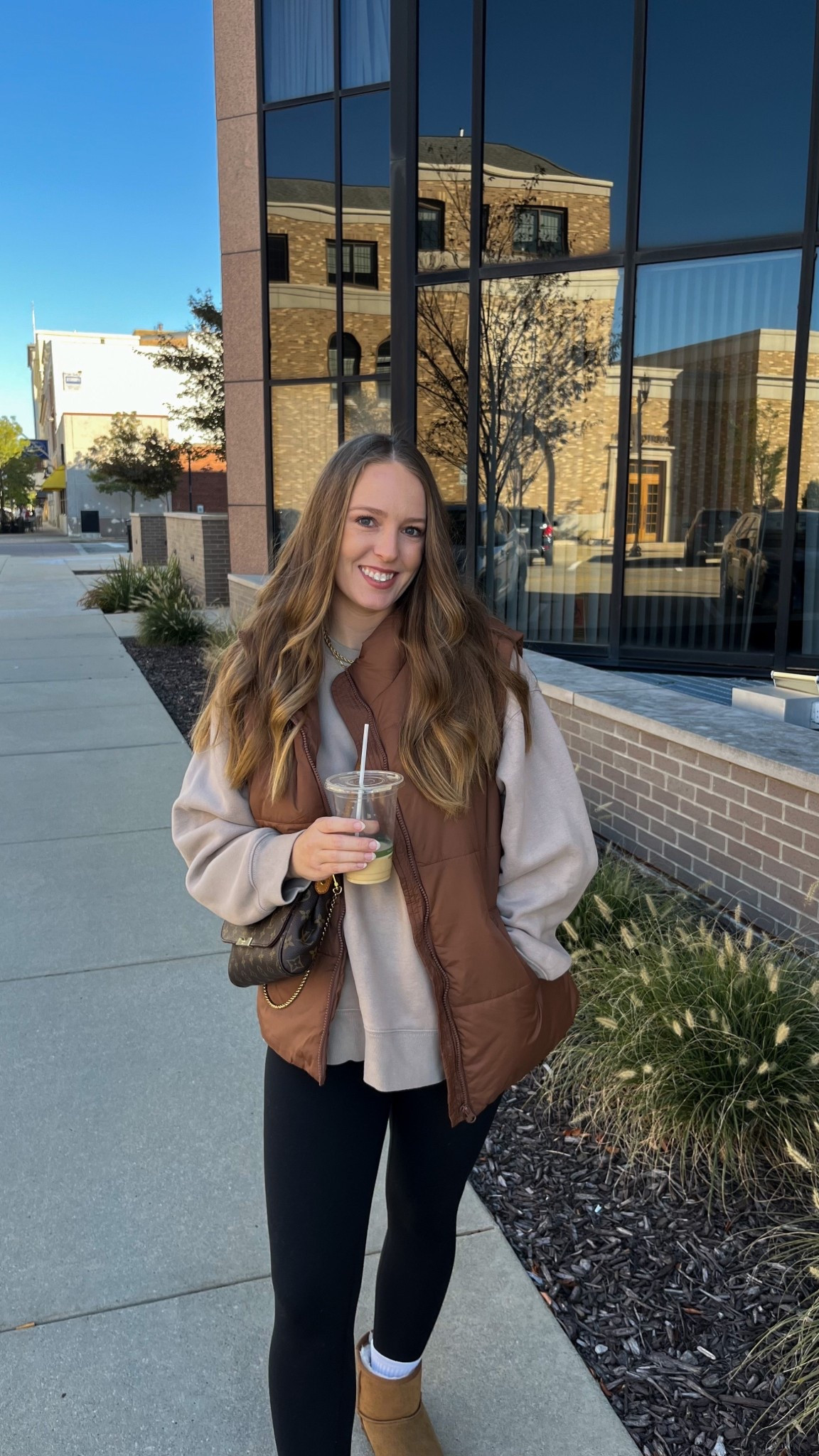 Amazon brown oversized puffer vest - small. Abercrombie crewneck sweatshirt is last season’s - linking similar styles. CRZ maternity leggings (linking the non-maternity style too!). Hue mini crew socks. Mini suede boots - linking similar.


Fall outfit inspo, fall style, brown outfit, coffee run, bump friendly 

#LTKStyleTip 

#LTKFindsUnder50 #LTKSeasonal