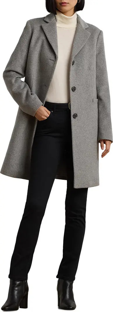 Plaid Wool Blend Reefer Coat | Nordstrom