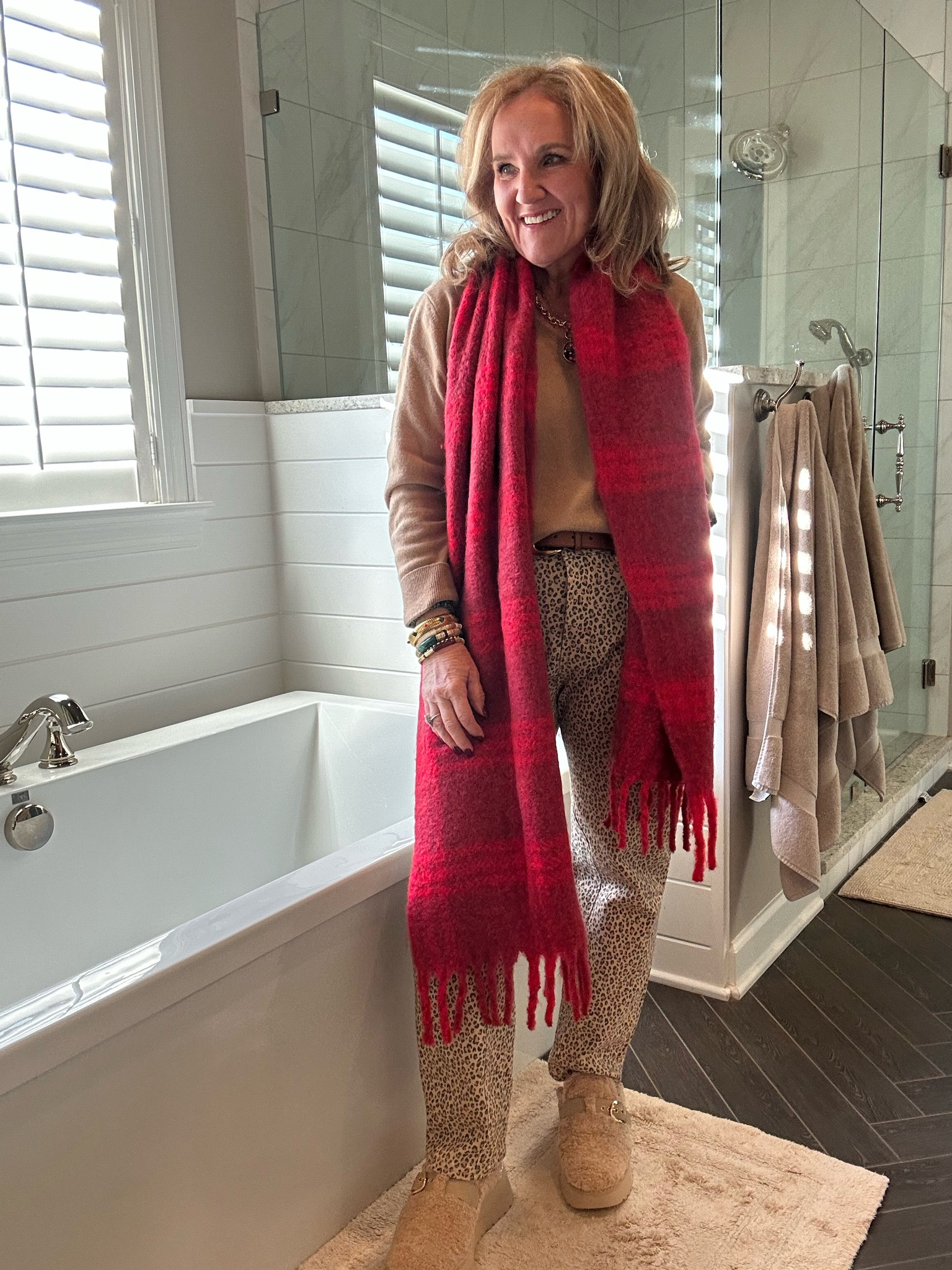 Last day to shop some great sales, including Anthropologie 30% off 
These wanderer pages run big. Size down. Wearing a 28
Cashmere sweater wearing an XL for a relaxed fit 

30% off my jewelry code GIFT24
My clogs are excluded from the dolce vita sale. Darn it. Love them. 

Scarf under $20. About my favorite Outfut I’ve worn lately  

#LTKHoliday #LTKCyberWeek #LTKOver40