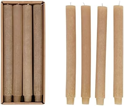 Creative Co-Op Unscented Pleated Taper Candles in Box, Set of 12 | Amazon (US)