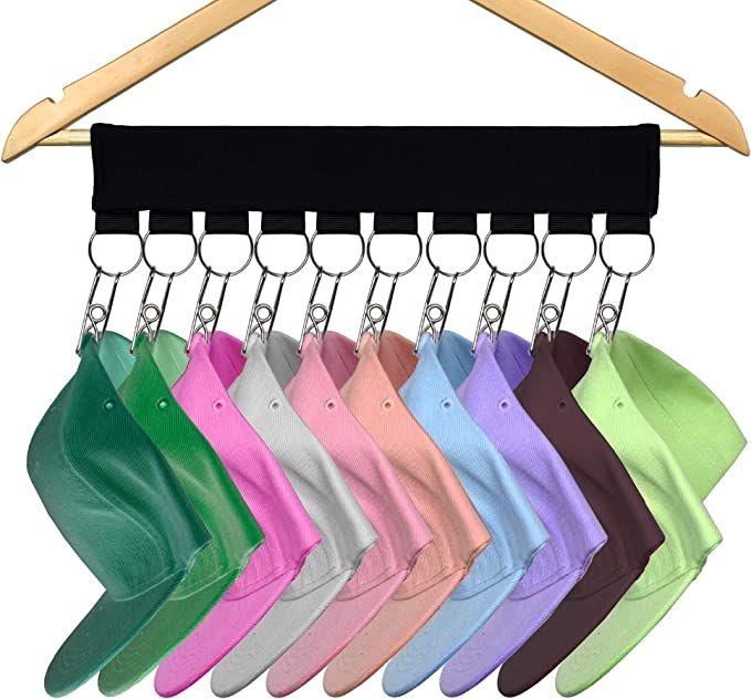 YYST Cap Organizer Hanger, Hat Holder, Hat Organizer - Change Your Ordinary Hanger to Cap Organiz... | Amazon (US)