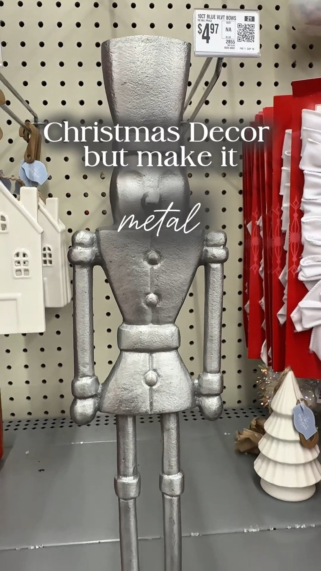 Metal and wood Christmas decor by Walmart. Nutcracker and several
different sizes of metal reindeer are still available!

#christmasdecorating #walmartdecor #holodaydecor #metalchristmasdecor

Metal Christmas decor, nutcracker decor, reindeer decor, metal and wood Christmas decoration, mantel Christmas decor

#LTKHome #LTKHoliday #LTKSeasonal