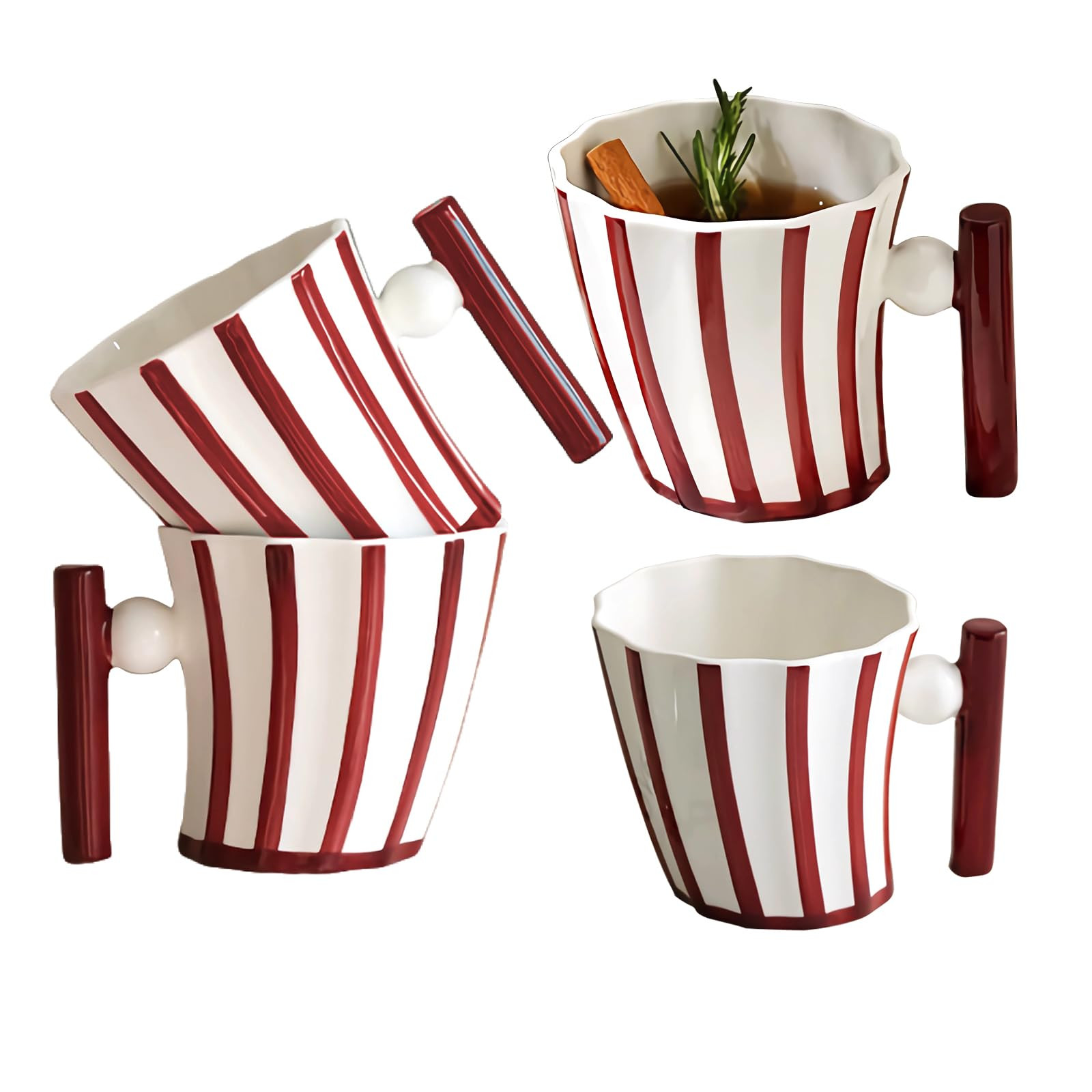 Coffee Mugs Set of 4, Christmas Handmade Aesthetic Coffee Mugs Tea Cups for Office and Home, Arts... | Amazon (US)