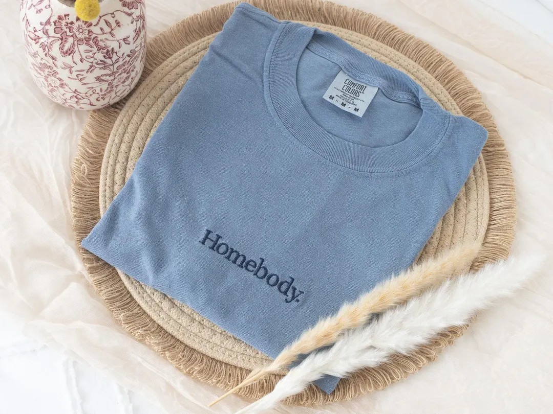 Embroidered Homebody T-shirt: Cozy Introvert Tee Gift | Etsy (US)