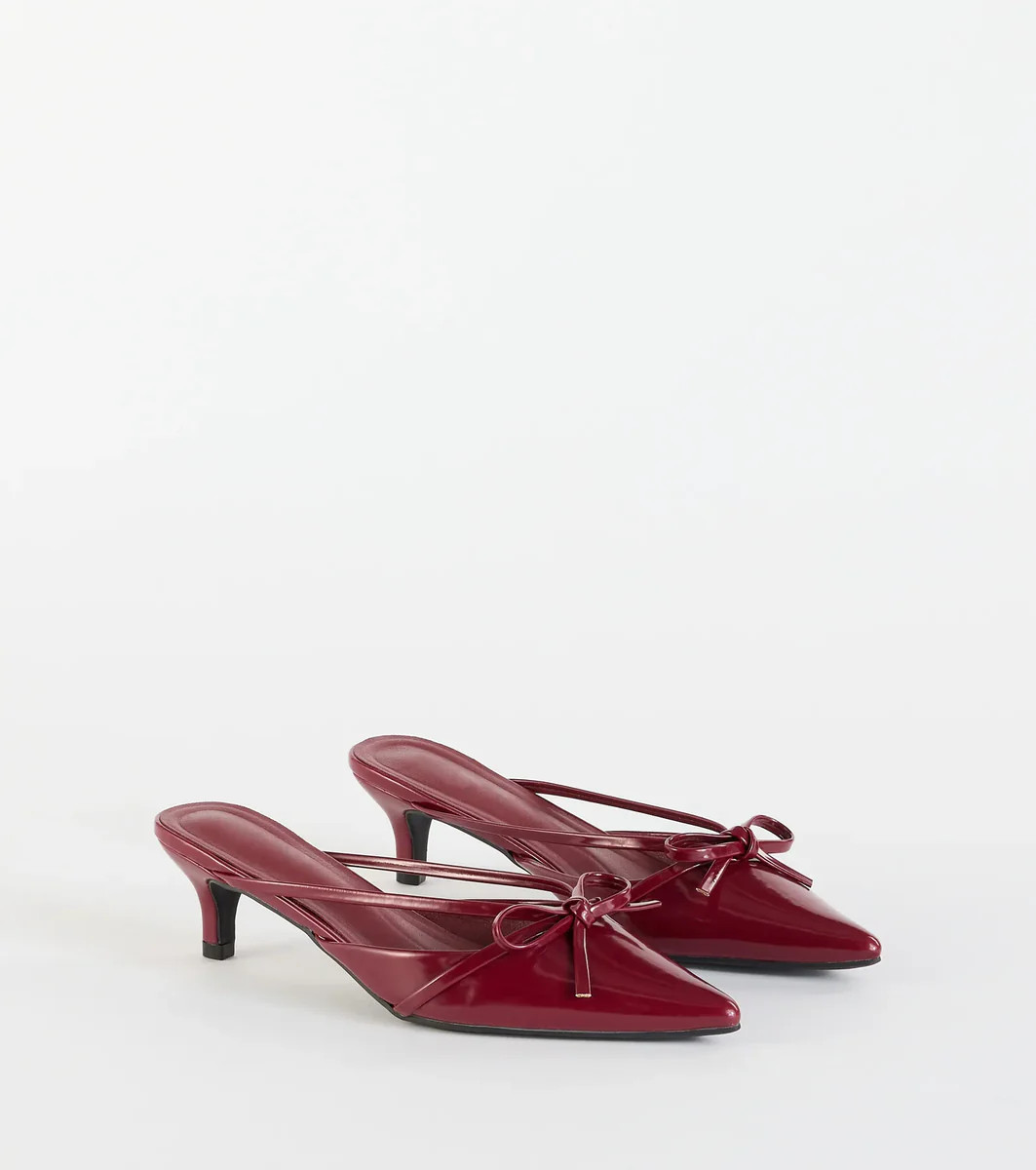 Sweetest Thing Bow Kitten Heel Mules | Windsor Stores