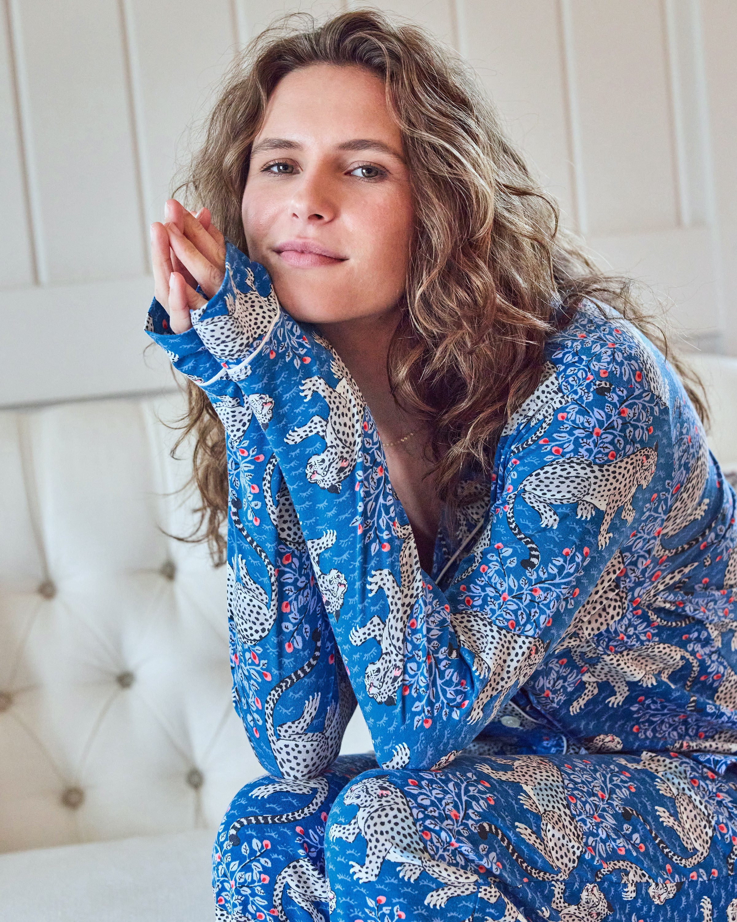 Bagheera - Organic Pima Modal Knit Long PJ Set - Indigo | Printfresh