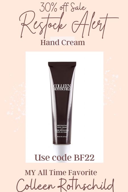 Back in Stock just in time for the 30% off sale … use code BF30

My ALL Time FAVORITE 
Hand Cream 🎁 by Colleen Rothschild makes a great gift!
So rich, smells yummy and not oily!

I give this as a gift all the time! So good!

Must have beauty product!

Hurry and grab this… it’s been out of stock for months!!

Grab a couple for gifts too!



#LTKsalealert #LTKGiftGuide #LTKbeauty