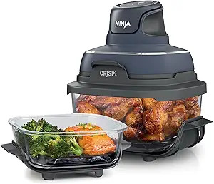 Ninja Crispi 4-in-1 Portable Glass Air Fryer Cooking System, 1500W, 4QT & 6-Cup TempWare Glass Co... | Amazon (US)