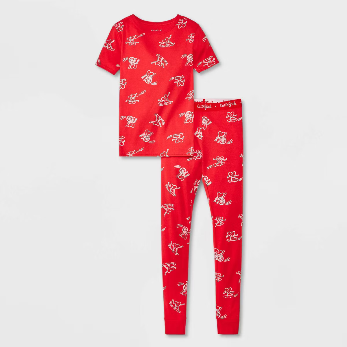 Kids' Valentine's Day Short Sleeve Snug Fit Cotton Pajama Set - Cat & Jack™ | Target