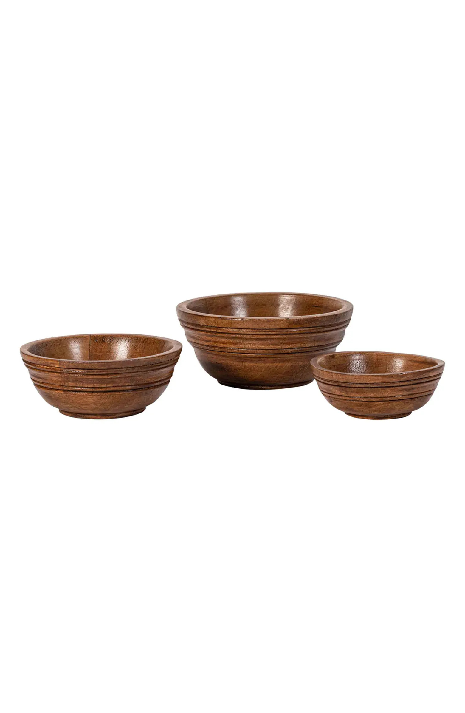 Bilbao Wood Set of 3 Nesting Bowls | Nordstrom