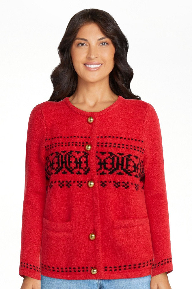 Free Assembly Women's and Women's Plus Fair Isle Cardigan with Welt Pockets, Midweight, Sizes XS-... | Walmart (US)