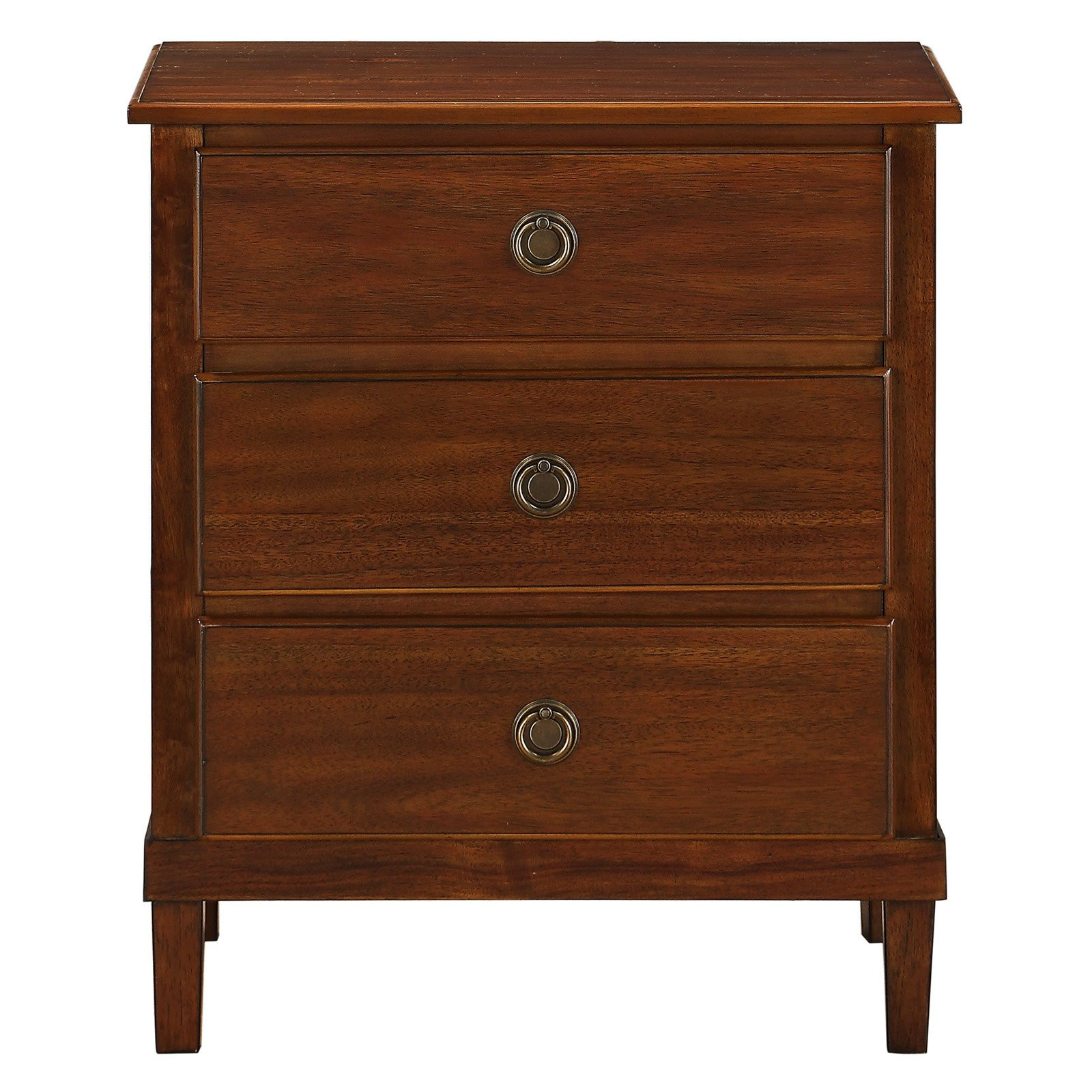Comfort Pointe Cambridge Brown Finished Wood 3-Drawer Nightstand | Walmart (US)
