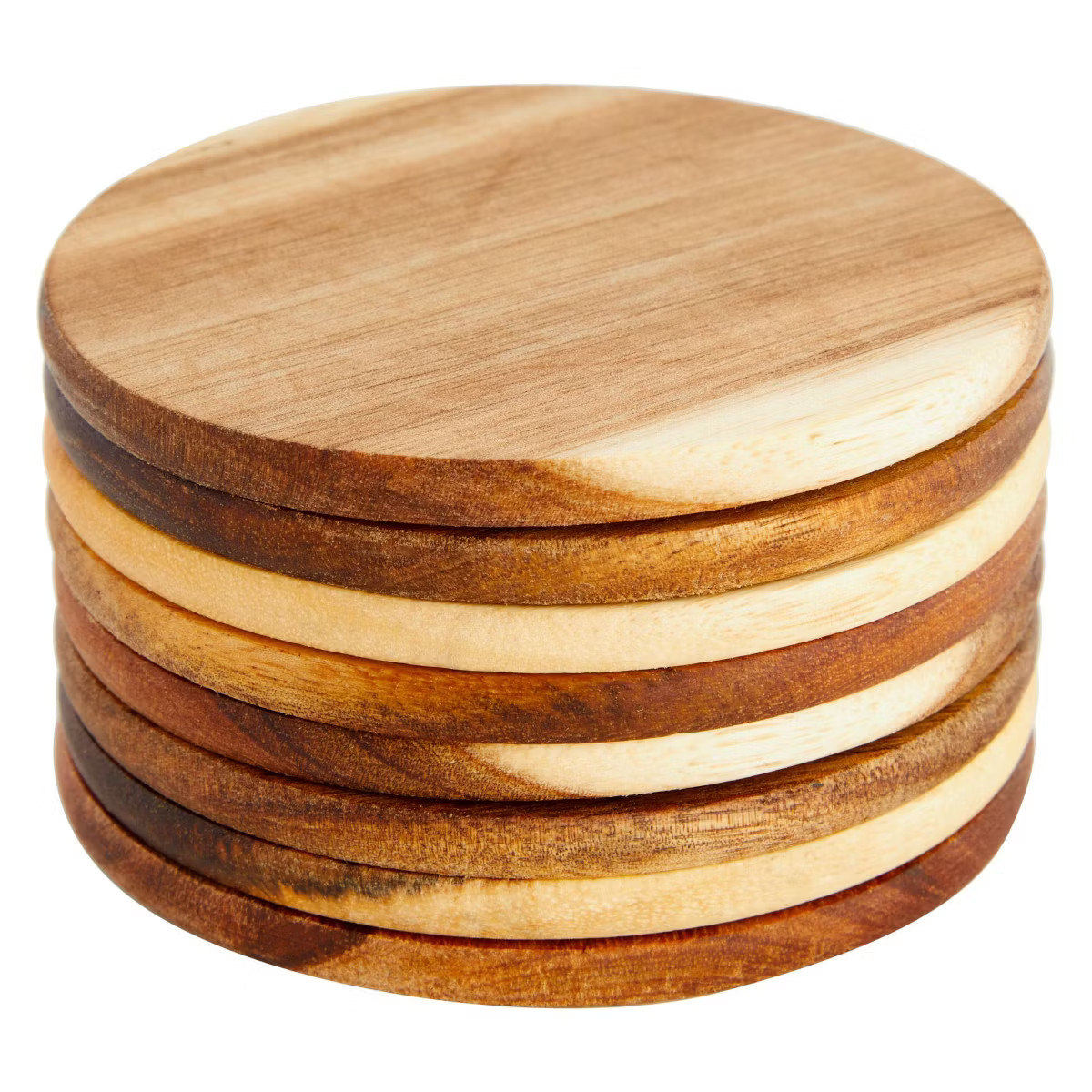 Juvale 8 Pack Acacia Wood Coasters for Coffee Table - Wooden Coasters for Drinks, Dining Table, B... | Target