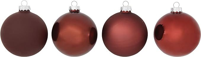Creative Co-Op 3 Inch Round Glass Ball Ornaments, Cranberry, Boxed Set of 4 | Amazon (US)