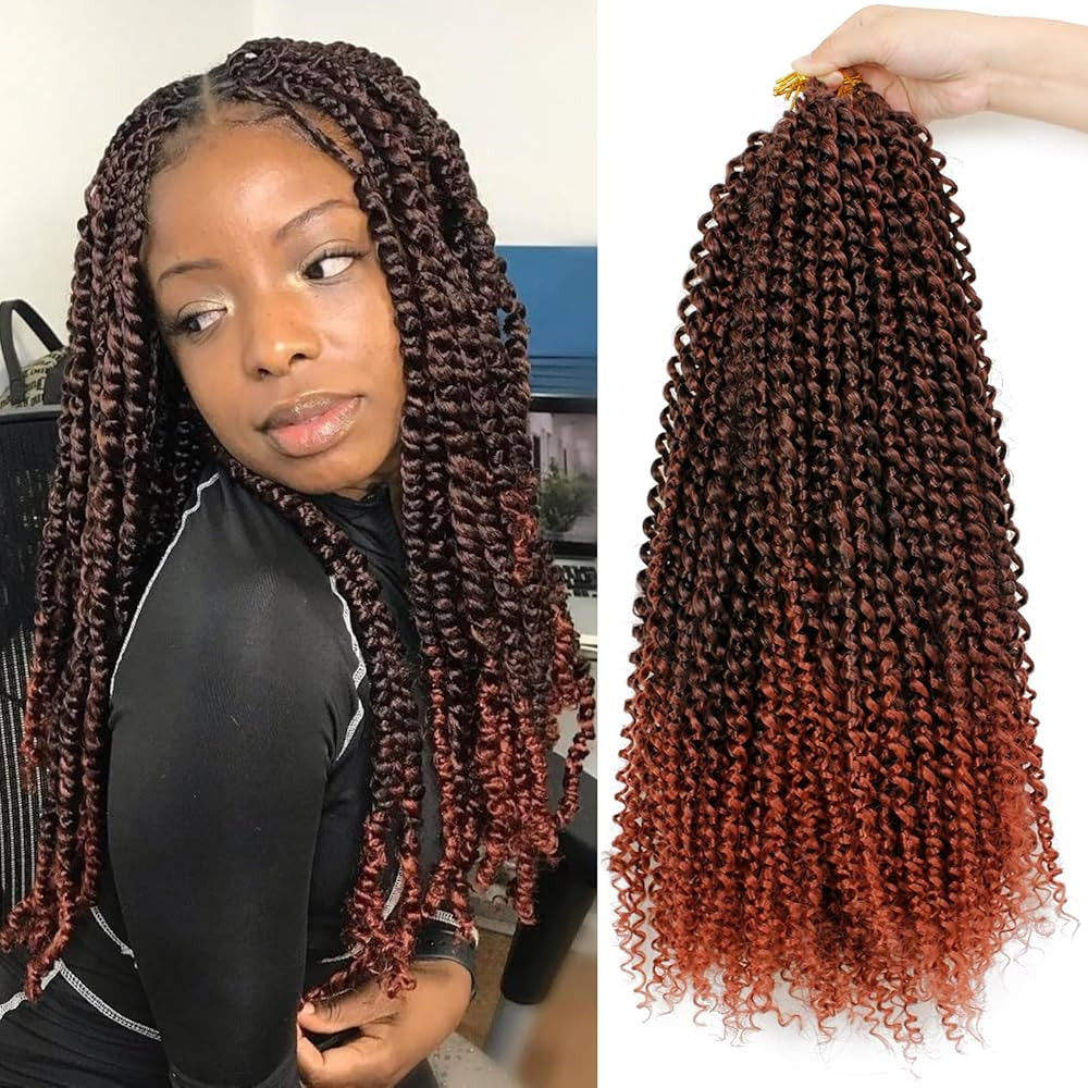 Dorsanee Ombre Passion Twist Hair 18 Inch 7 Packs Water Wave Crochet Hair Long Bohemian Curly Bra... | Amazon (US)