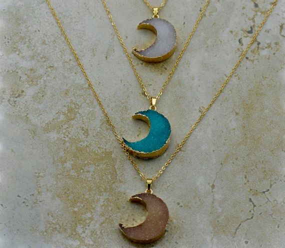 Moon Necklace • Crescent Moon Necklace • Graduation Gift For Her For Women Best Friends State... | Etsy (US)