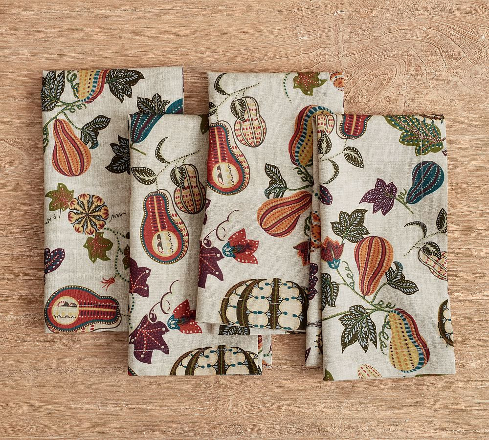 Aldo Pumpkin Cotton/Linen Napkins - Set of 4 | Pottery Barn (US)