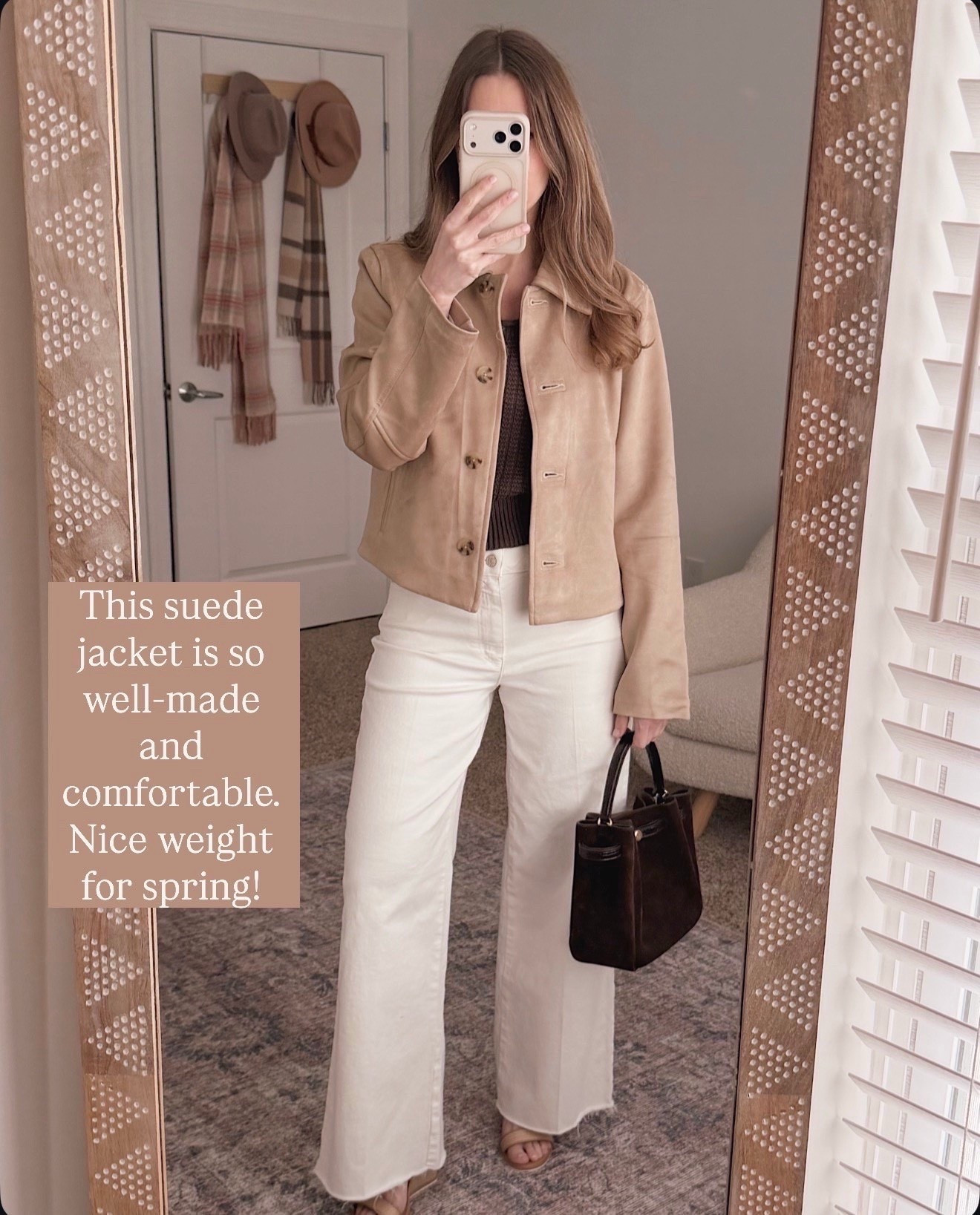 This suede jacket is one of those pieces that instantly makes an outfit feel more polished. Great quality, comfortable, and the perfect weight for spring layering.

suede jacket outfit women, tan suede jacket outfit, spring jacket outfit women, neutral outfit ideas women, casual chic outfit women, everyday elevated outfit women, spring layering outfit women, classic wardrobe staples women 



#LTKMothersDay #LTKSeasonal #LTKOver40