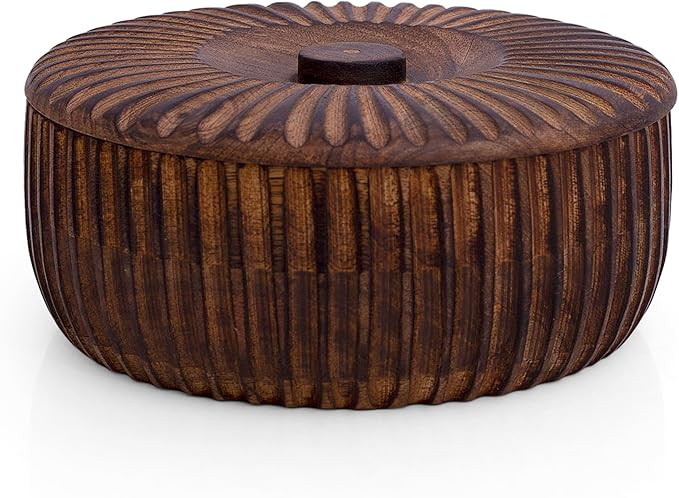 Handcrafted Wooden Mexican Tortilla Warmer Basket Indian Chapati Roti Bread Holder Box Pancake Ke... | Amazon (US)