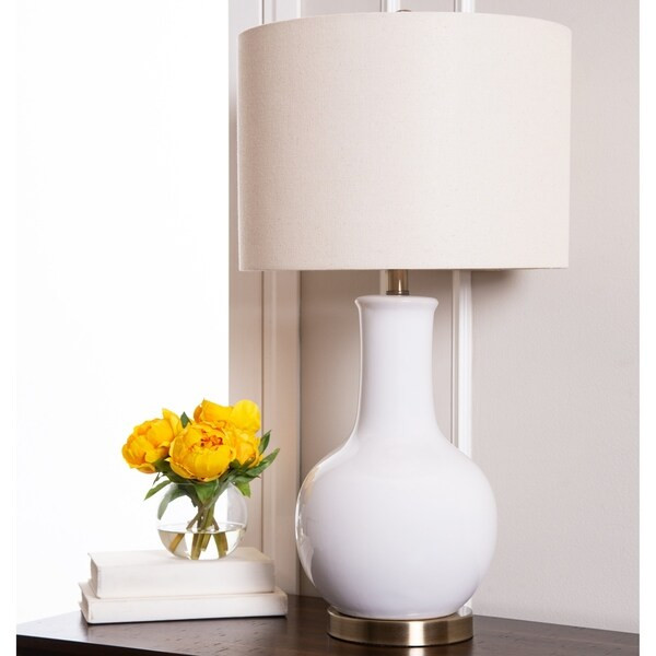 Abbyson Gourd White Ceramic 29-inch Table Lamp | Bed Bath & Beyond