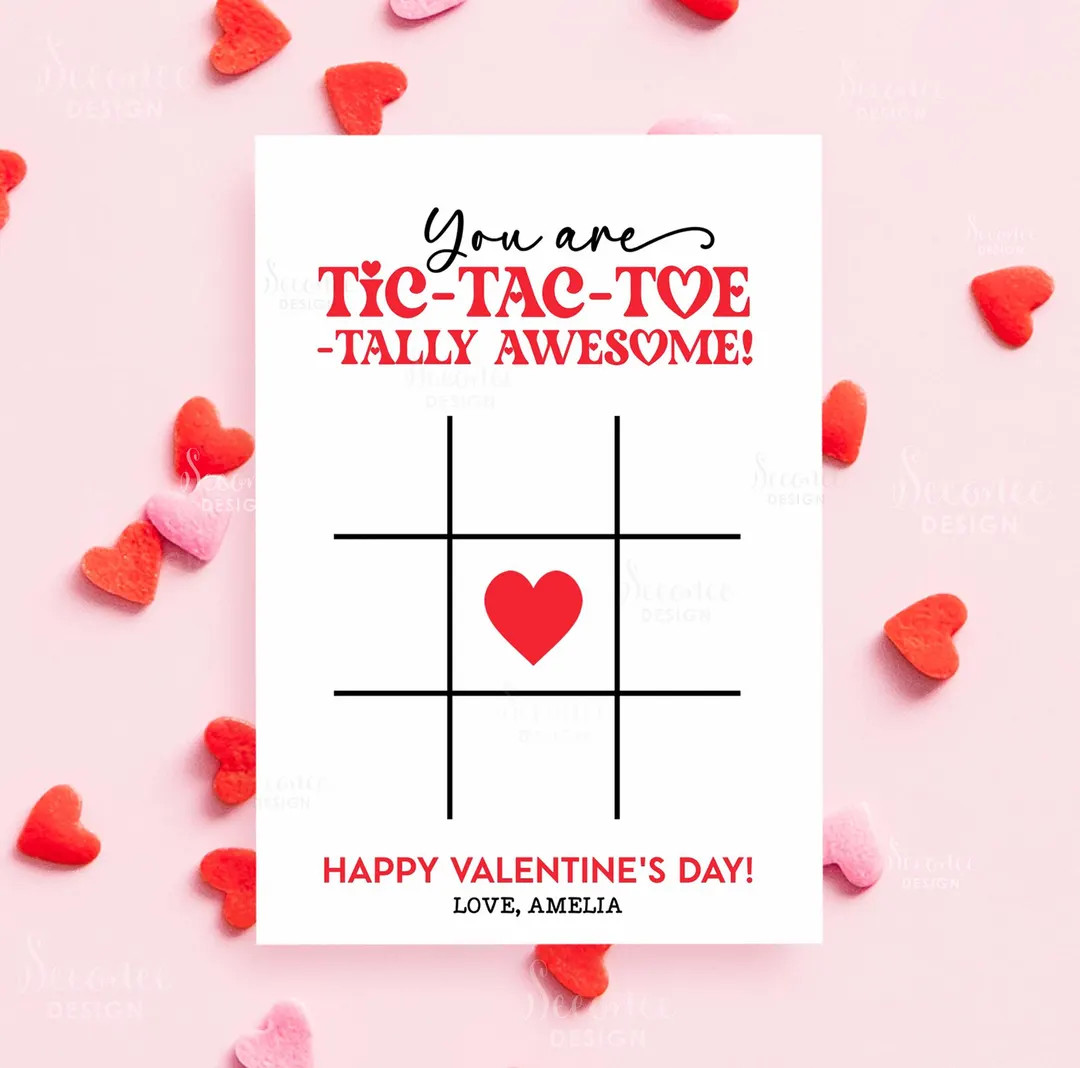 Printable Valentine's Day Tic Tac Toe Cards Kids Valentine Activity Printables Tic-tac-toe Valent... | Etsy (US)