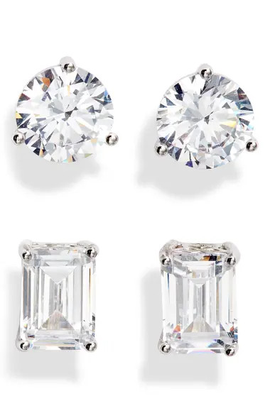 Nordstrom Set of 2 Cubic Zirconia Stud Earrings | Nordstrom
