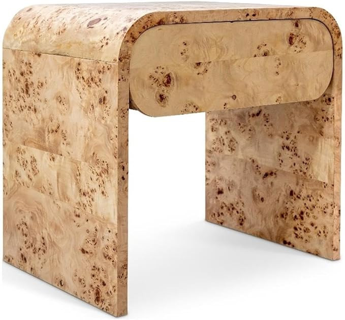 Meridian Furniture 863-NS Cresthill Collection Mid-Century Modern Nightstand, Natural Burl Wood, ... | Amazon (US)
