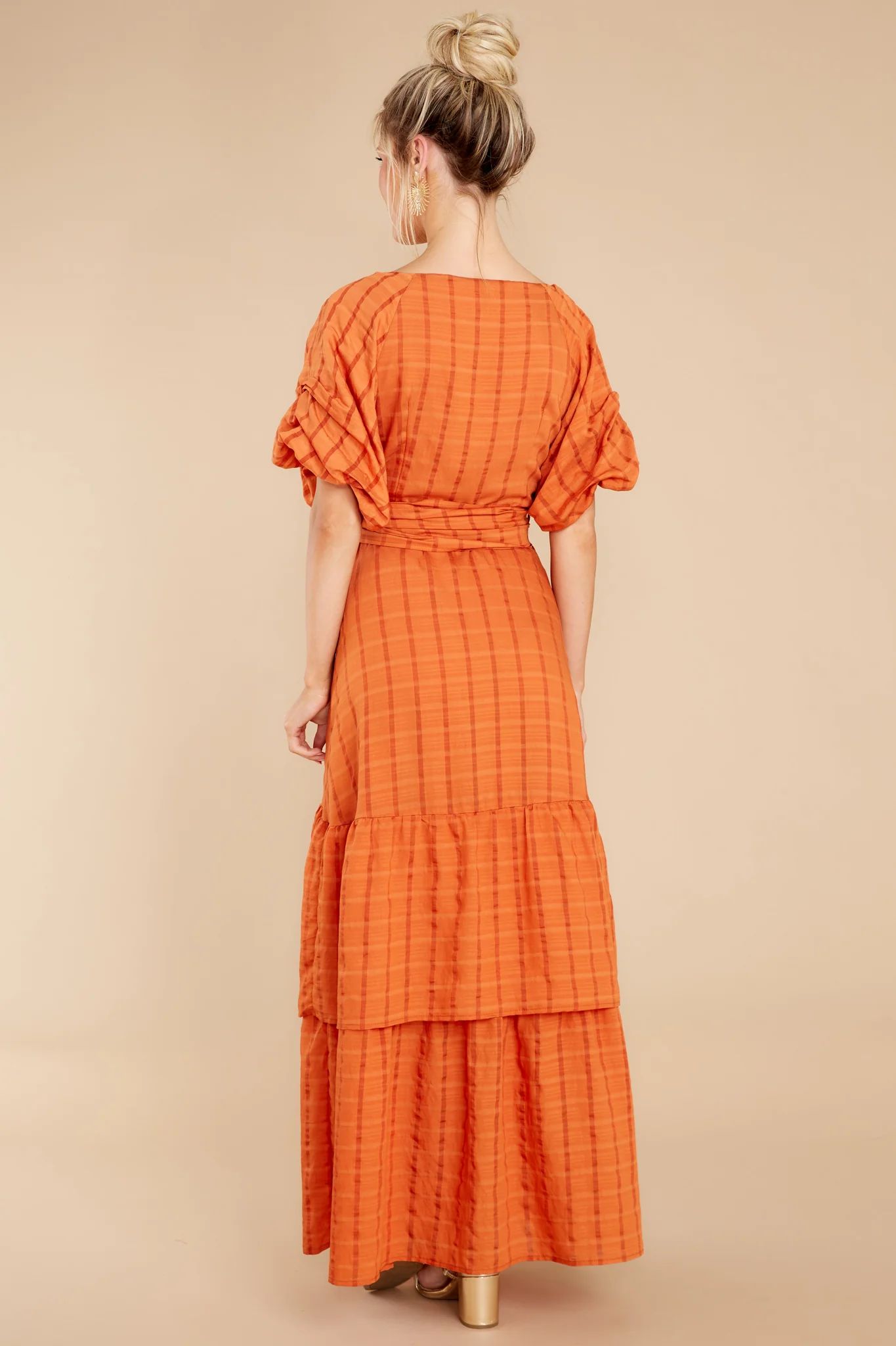 Take This Dance Apricot Orange Print Maxi Dress | Red Dress 