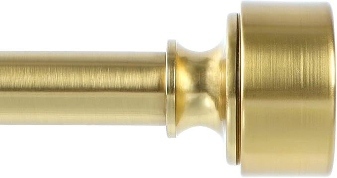 Gold Curtain Rods for Windows 48 to 84 Inch(4-7ft),Noble Metal End Cap Curtain Rods,1 Inch Diamet... | Amazon (US)