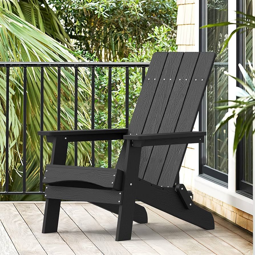 LUE BONA Folding Adirondack Chair, HDPS Poly Modern Adirondack Chair, Weather Resistant, Outdoor ... | Amazon (US)
