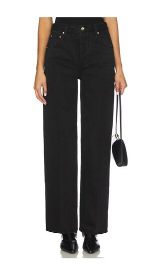 PISTOLA Tate High Rise Bowed Wide Jeans in Black. - size 24 | Revolve Clothing (Global)