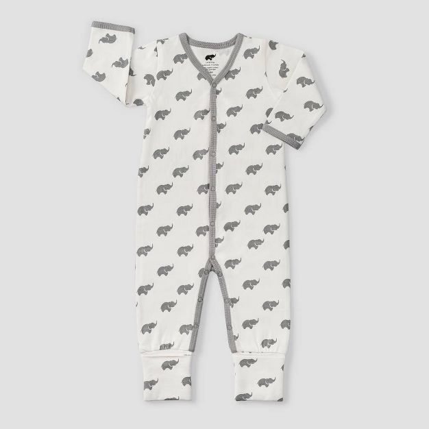 Layette by Monica + Andy Baby Boys' Elephant Print Pajama Romper - Blue | Target