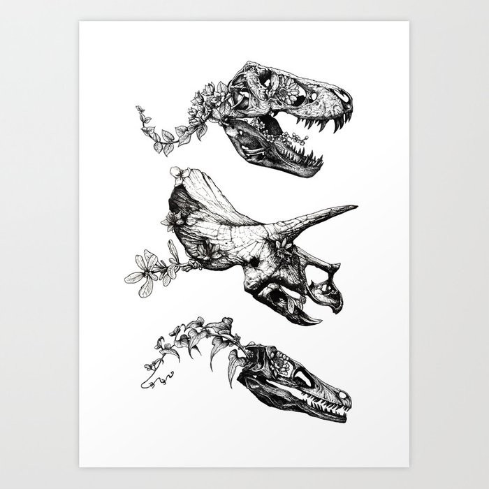 Jurassic Bloom. Art Print | Society6
