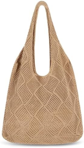 Sightor Crochet Tote Bag, Mesh Beach Bag Knit Summer Hobo Bag Vacation Boho Tote Bag for Women | Amazon (US)