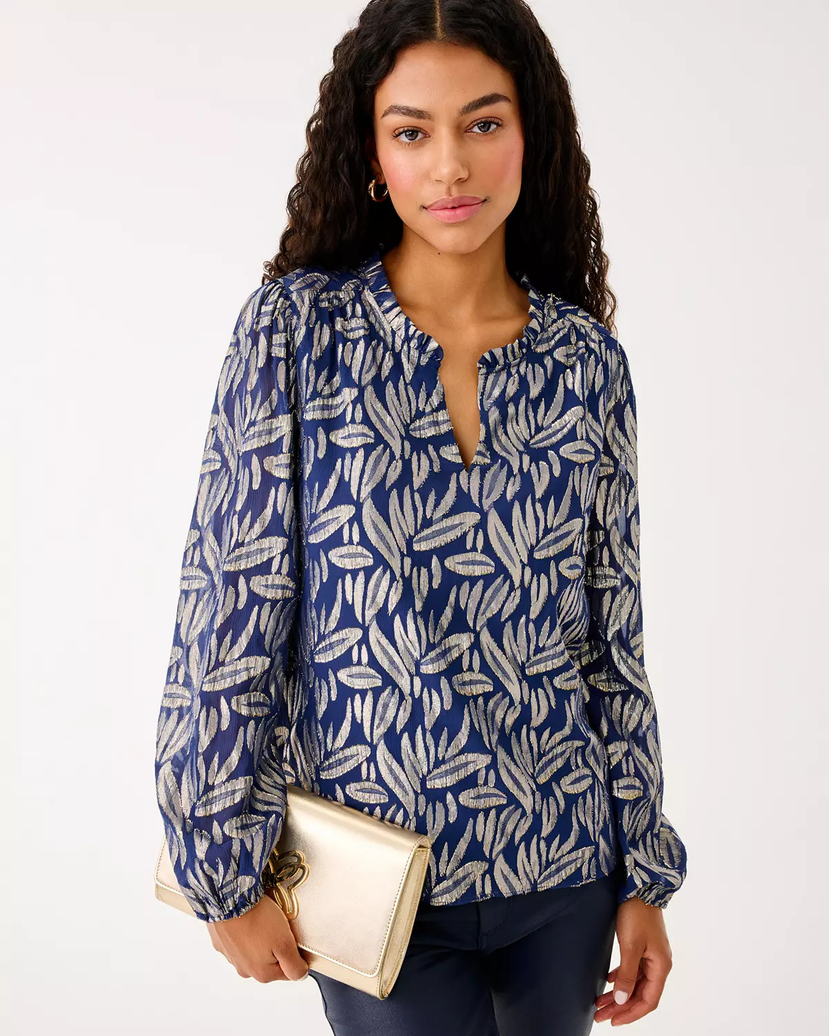 Giana Long Sleeve Silk Top | Lilly Pulitzer