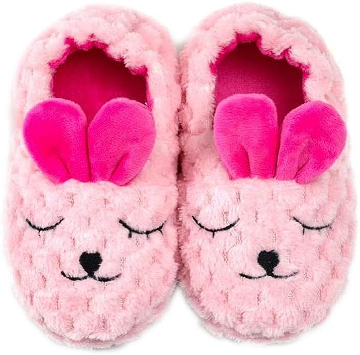 Amazon.com | Enteer Toddler Girls' Premium Soft Plush Bunny Slippers US 7-8 | Slippers | Amazon (US)