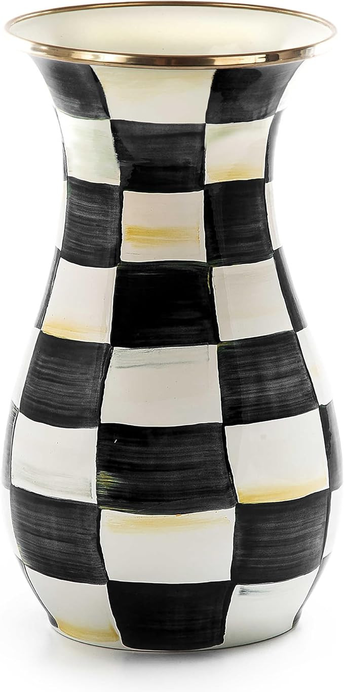 MACKENZIE-CHILDS Tall Enamel Vase, Unique Flower Vase, Decorative Table Decor for Living Room, Bl... | Amazon (US)
