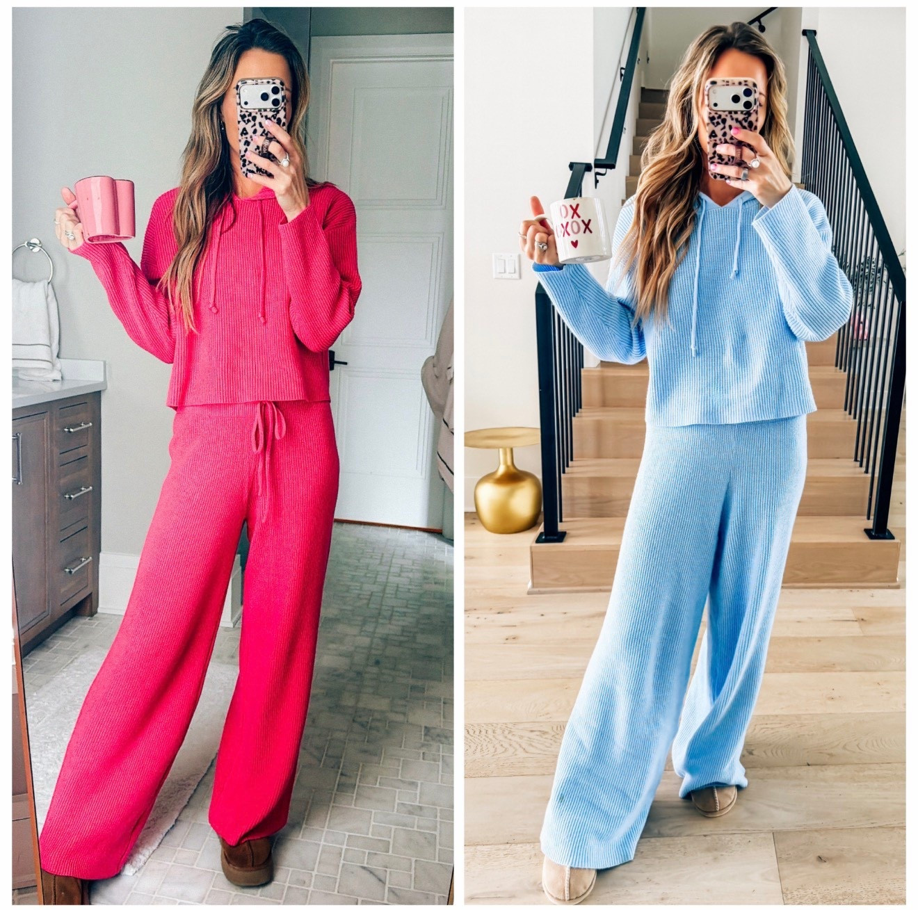 Which lounge set is your favorite? Blue or pink? #loungeset 