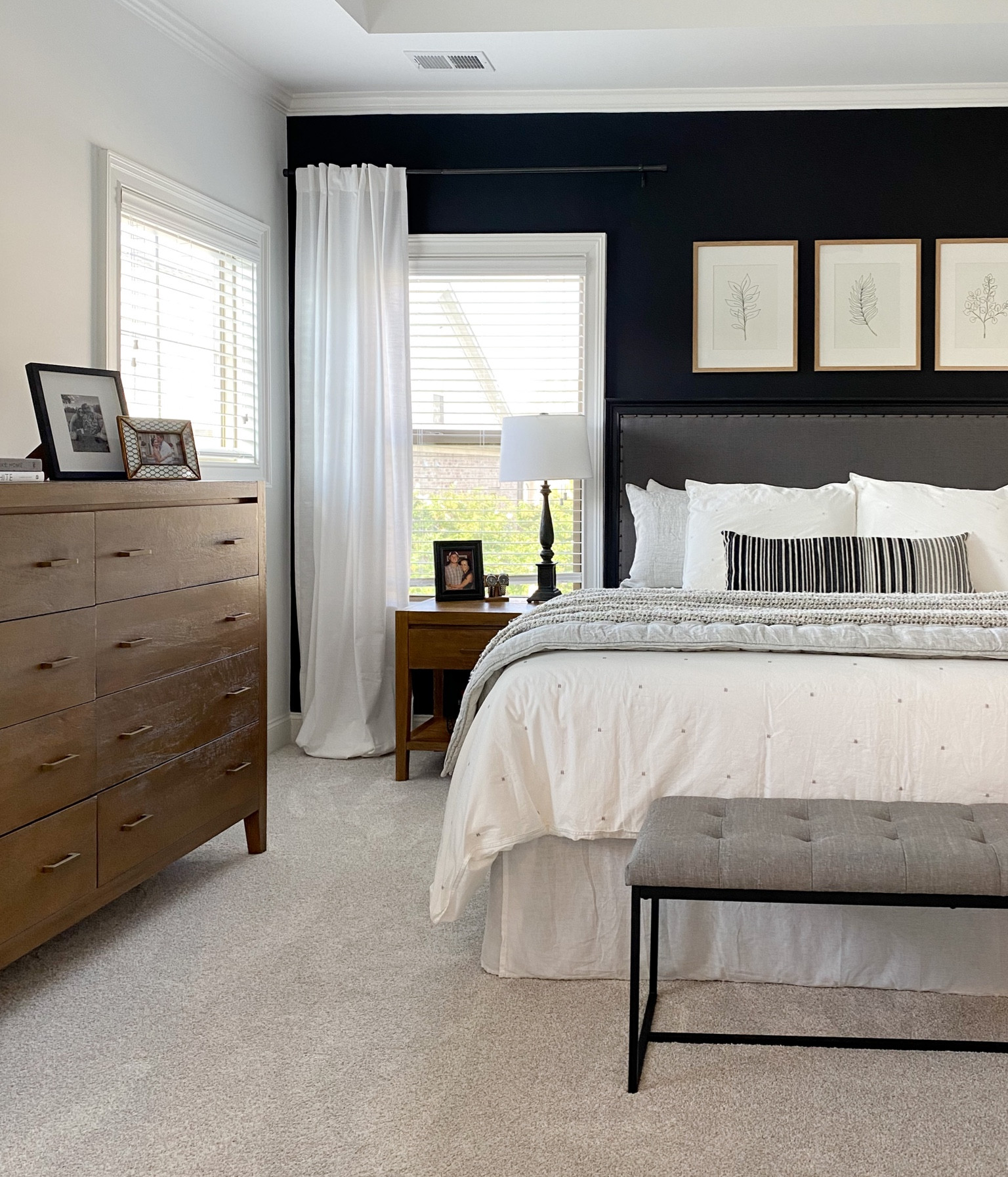 Crisp white bedding against a black wall 🤍🖤 #leighallisondesign 

#LTKhome