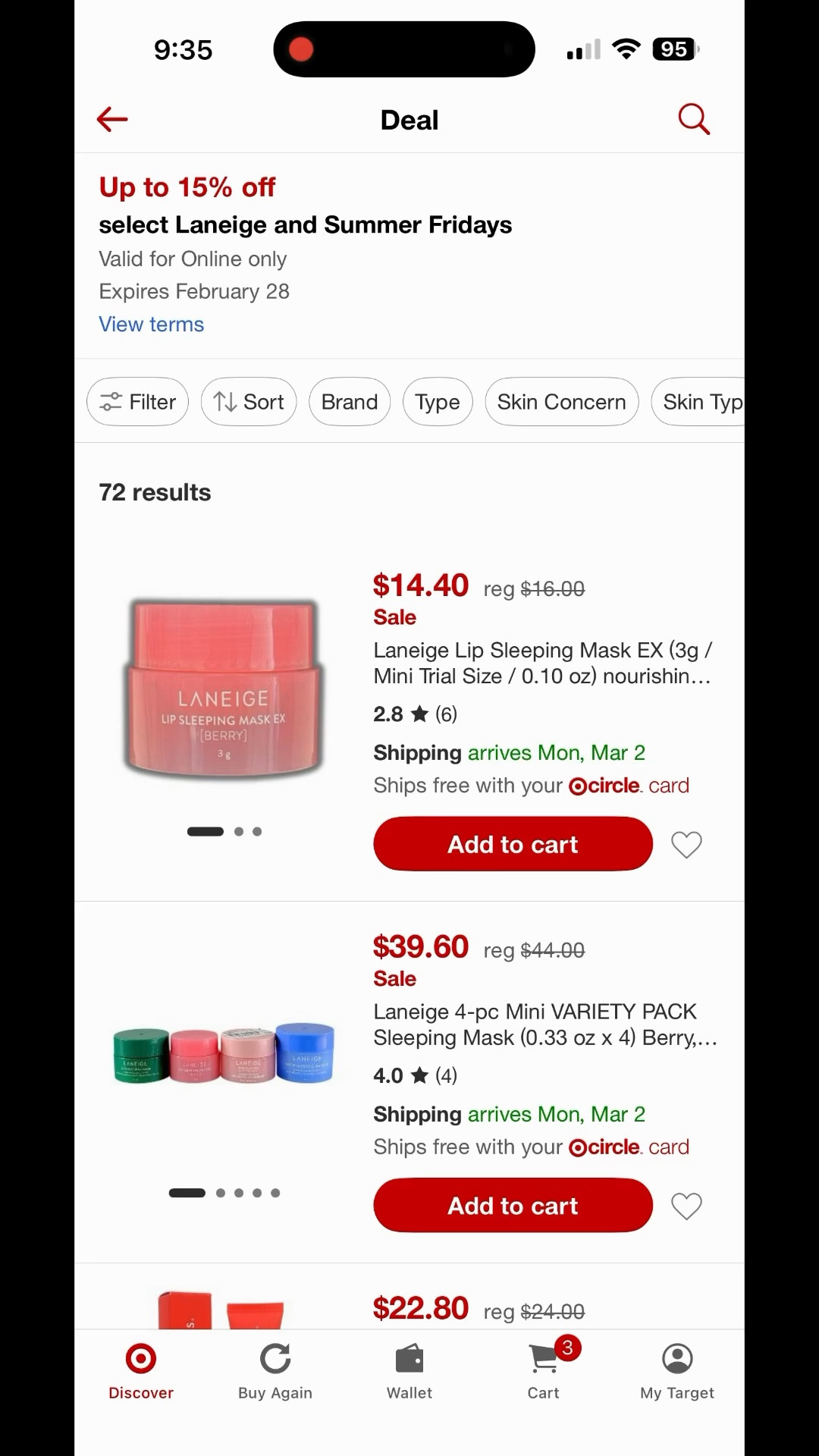 15% off summer fridays & laneige at TARGET 

#LTKbeauty #LTKfindsunder50 #LTKsalealert