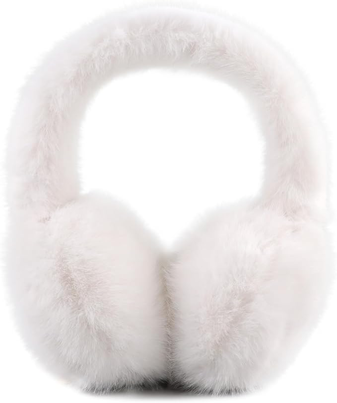 PESAAT Warm Ear muffs for Women Winter Unisex Fluffy Earmuffs Lady Ear Warmer Faux Fur Ear Covers | Amazon (US)